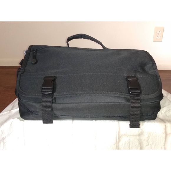 Port & Company Basic Expandable Briefcase Luggage Bag Black - Picture 4 of 13